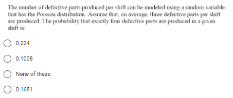 Solved The number of defective parts produced per shift can | Chegg.com