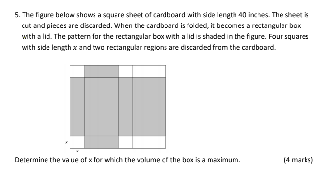 Solved The figure above represents a square sheet of