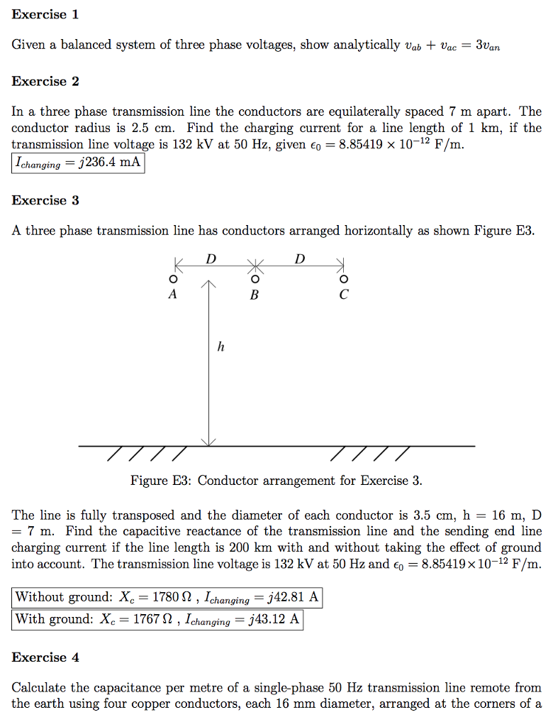 Solved Exercise 1 Given a balanced system of three phase | Chegg.com