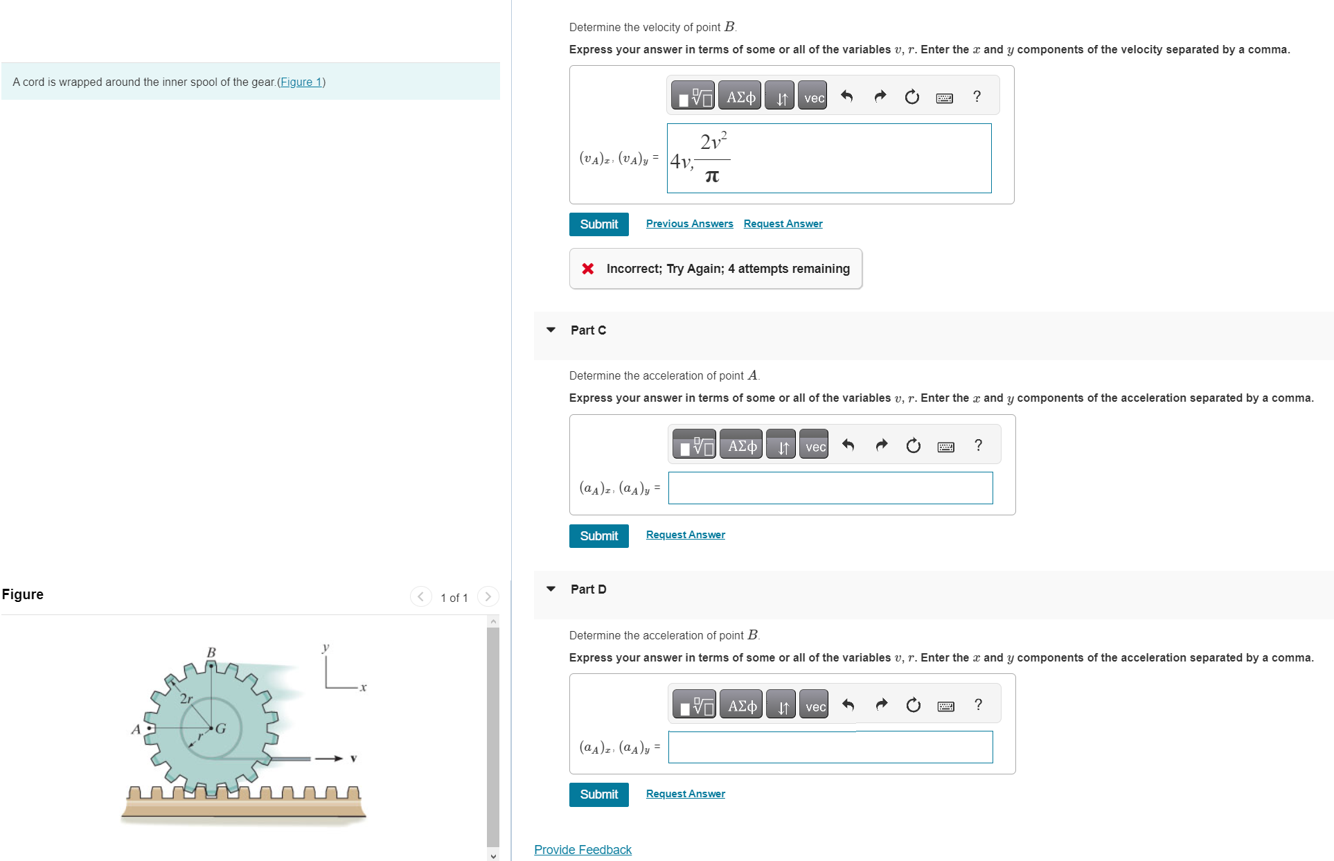 Solved Determine The Velocity Of Point B Express Your Answer | Chegg.com