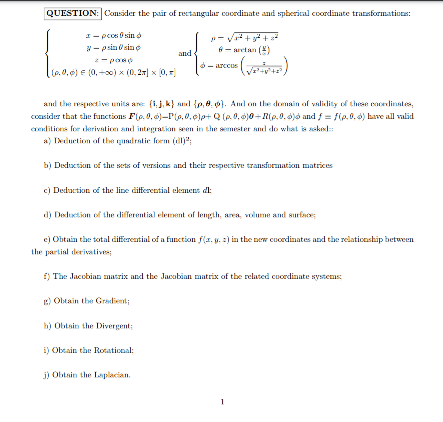 Solved QUESTION: Consider the pair of rectangular coordinate | Chegg.com