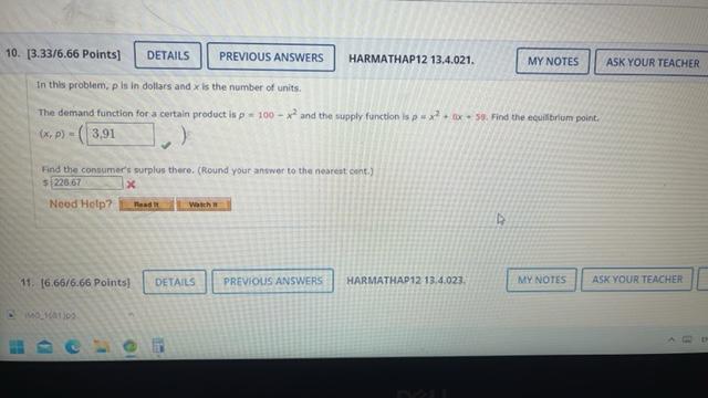 Solved 0. [3.33/6.66 Points] DETAILS PREVIOUS ANSWERS | Chegg.com