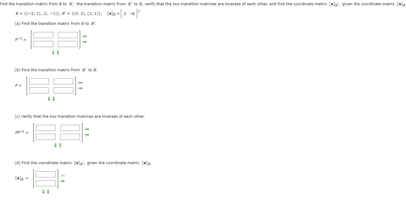 Solved Find The Transition Matrix From B To B', The | Chegg.com