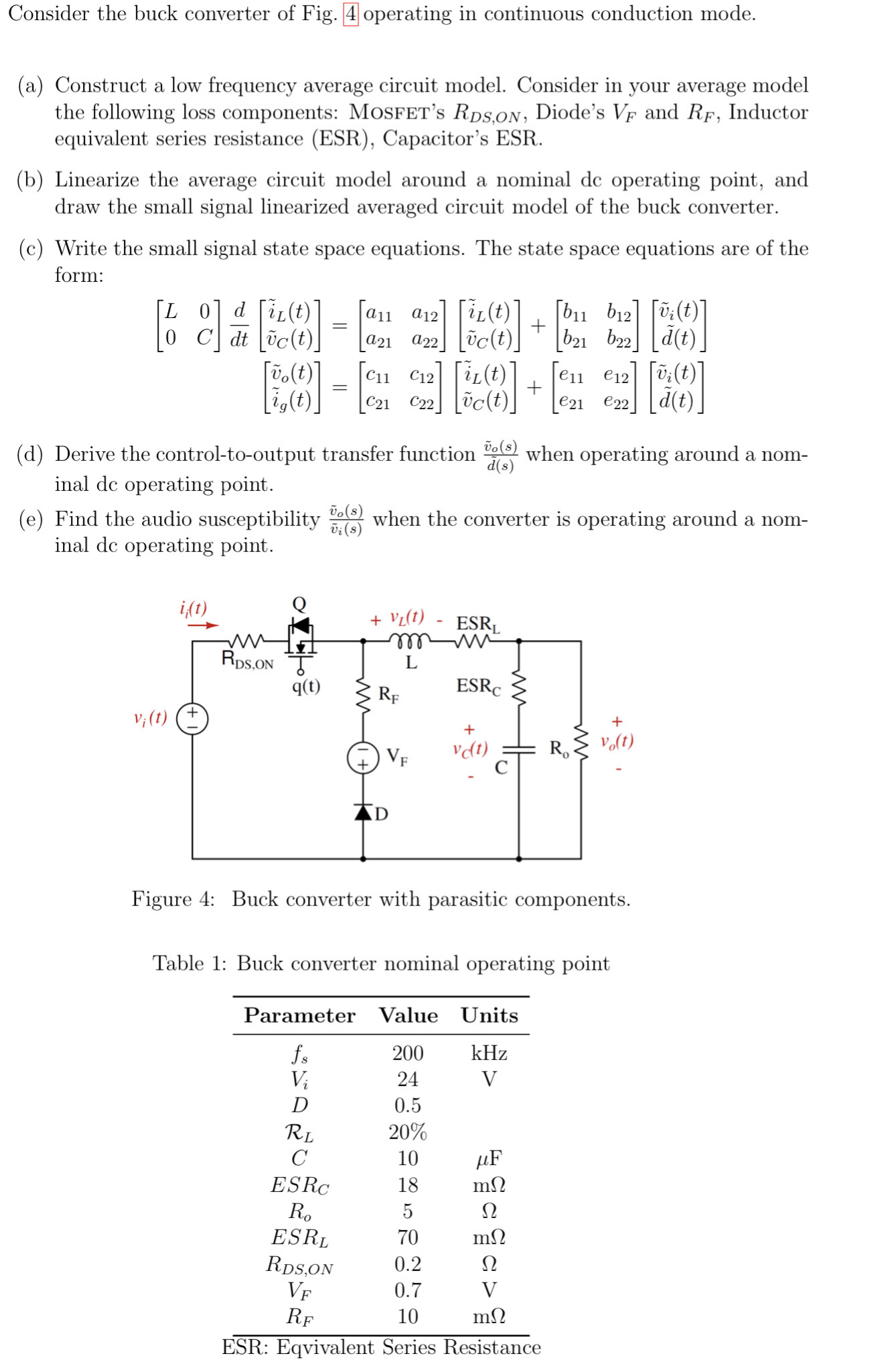 Solved Consider the buck converter of Fig. 4 operating in