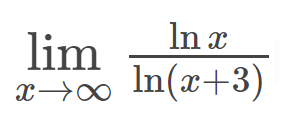 Solved limx→∞ln(x+3)lnx | Chegg.com