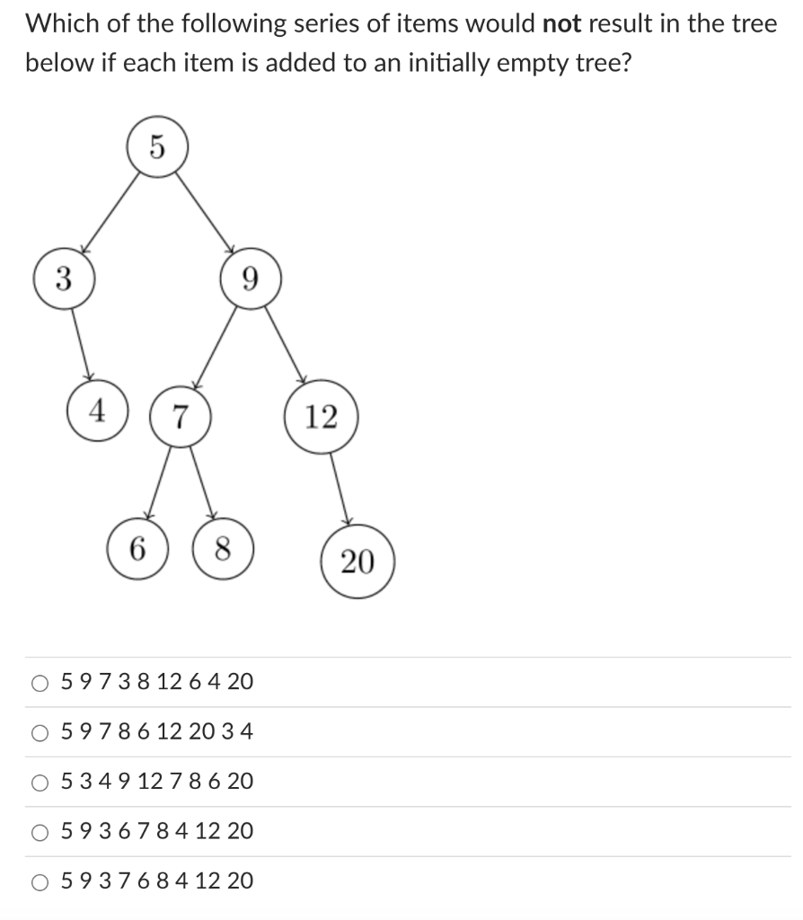 Solved Which of the following series of items would not | Chegg.com