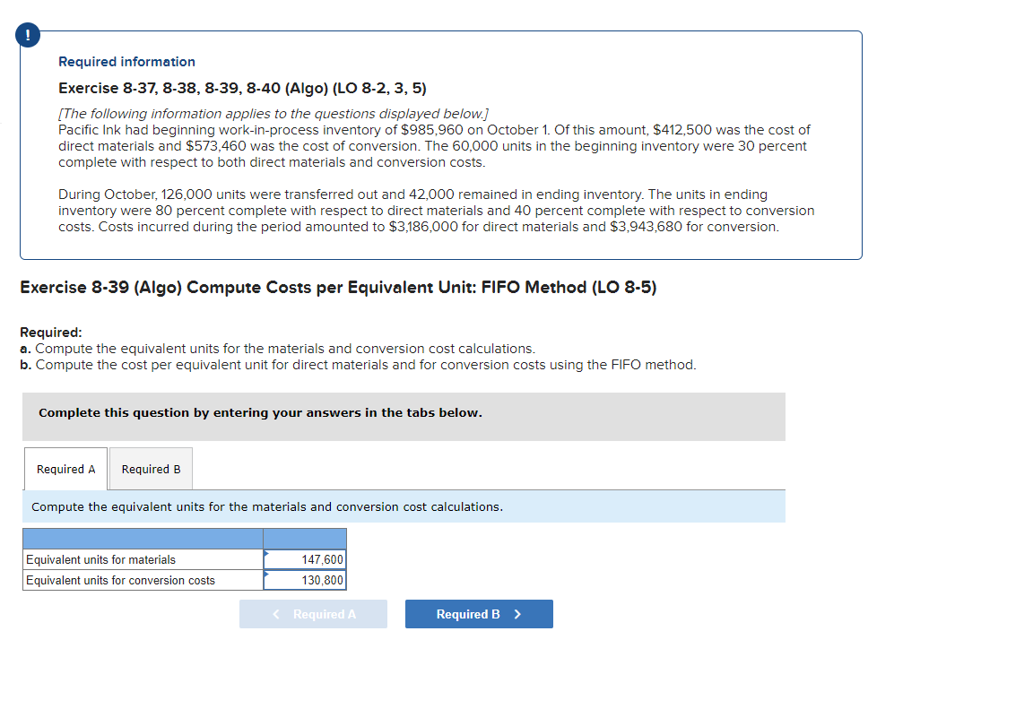Solved Required information Exercise 8-37, 8-38, 8-39, 8-40 | Chegg.com