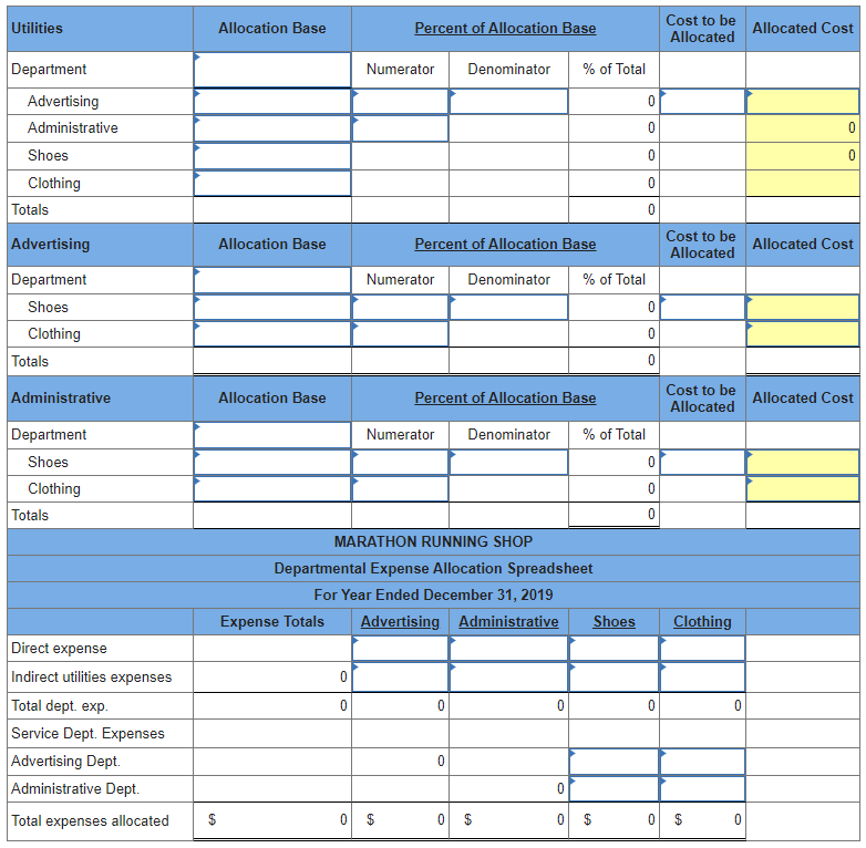Solved Marathon Running Shop has two service departments | Chegg.com