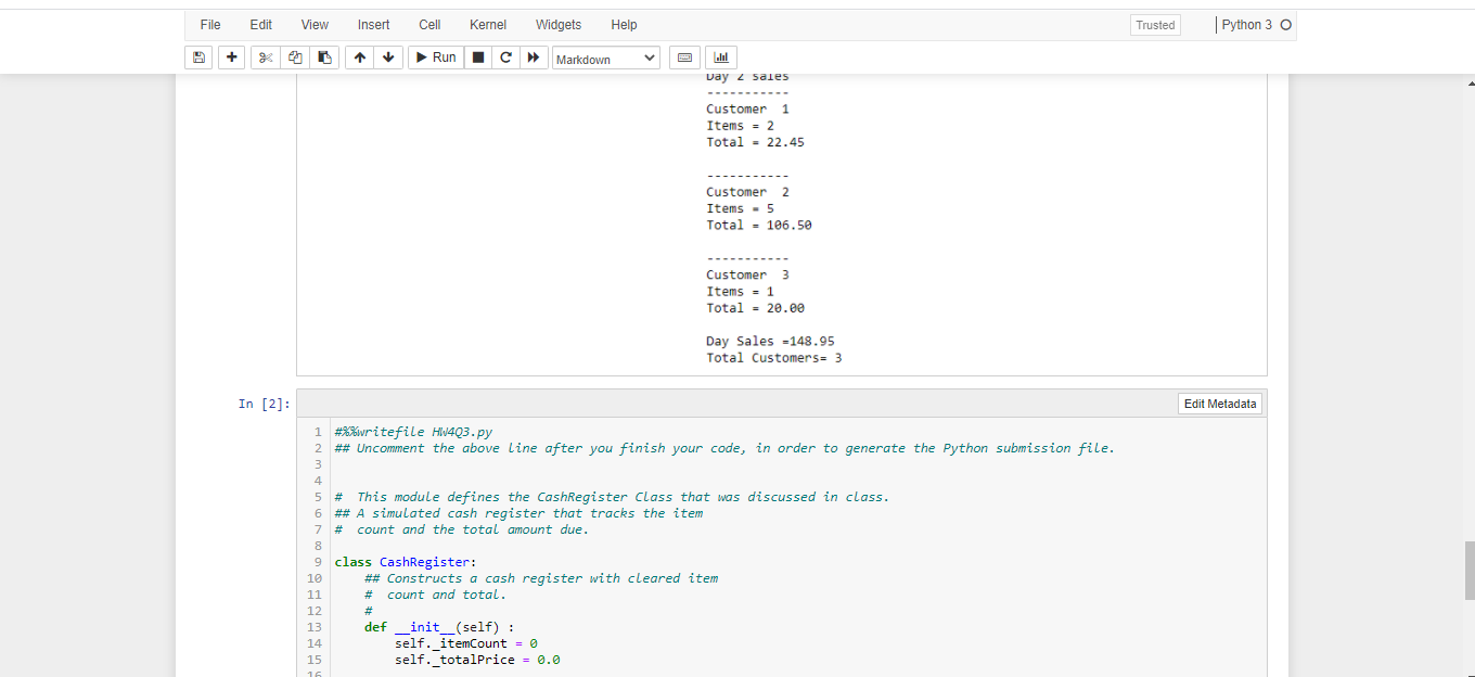 Solved File Edit View Insert Cell Kernel Widgets Help Tru Chegg Com