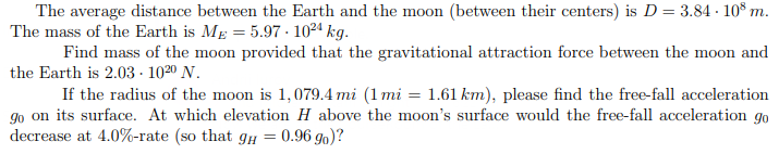 Solved m. The average distance between the Earth and the | Chegg.com