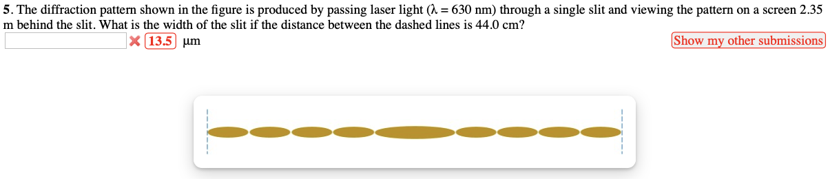 Solved 5. The diffraction pattern shown in the figure is | Chegg.com