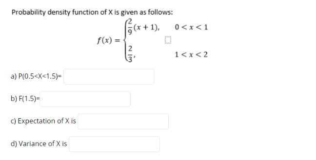 Solved Probability density function of X is given as | Chegg.com