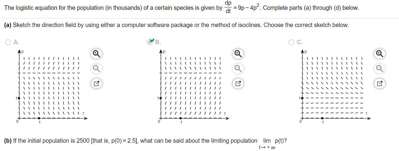 Solved dp The logistic equation for the population (in | Chegg.com