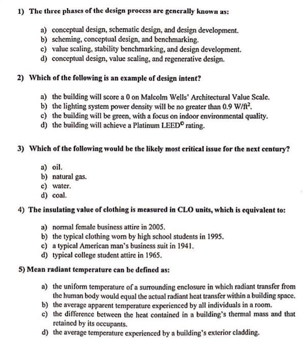 Solved 1) The three phases of the design process are | Chegg.com