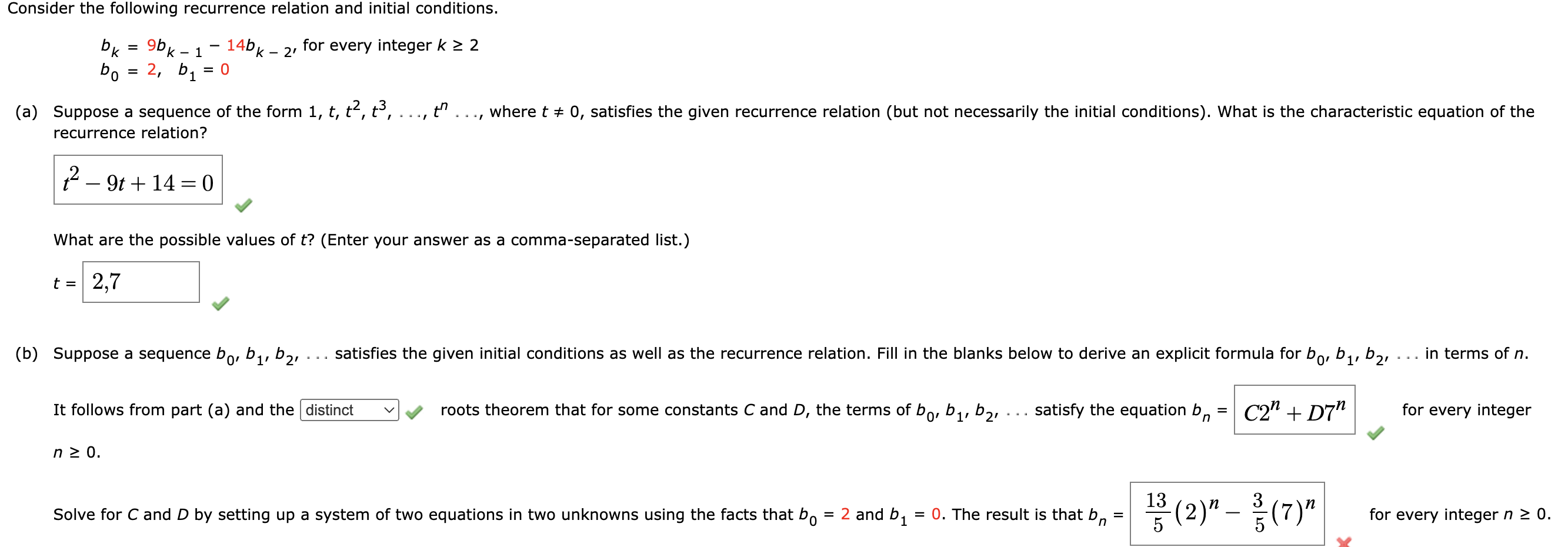 Solved Consider The Following Recurrence Relation And | Chegg.com