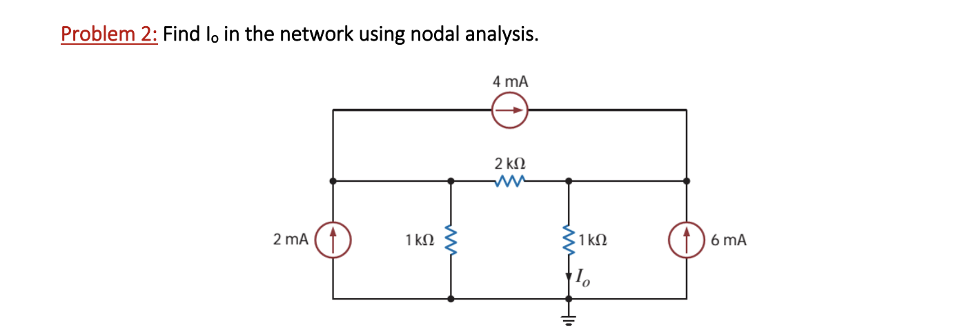 Solved Problem 2: Find Io in the network using nodal | Chegg.com