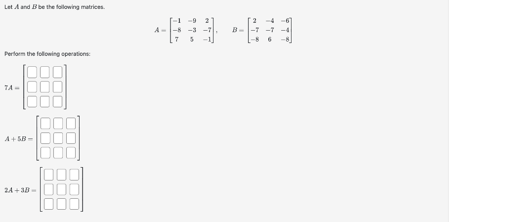 Solved Let A And B Be The Following Matrices. | Chegg.com