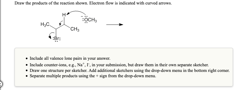 Solved Draw the products of the reaction shown. Electron | Chegg.com