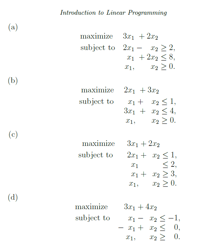 Solved Introduction to Linear Programming (a) maximize З^1 + | Chegg.com