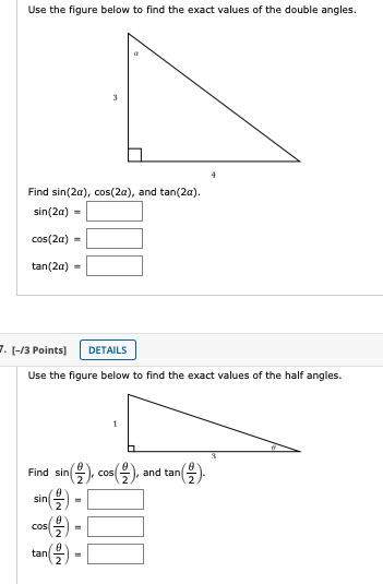 Solved Use The Figure Below To Find The Exact Values Of The 