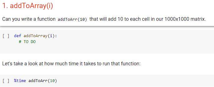 Solved 1. addToArray(i) Can you write a function | Chegg.com