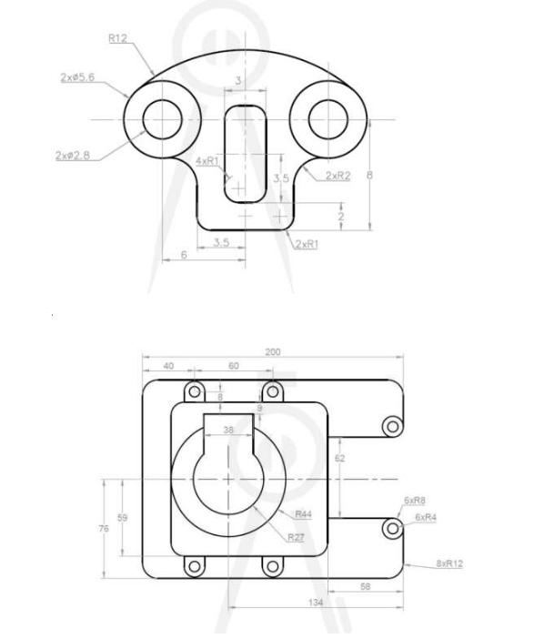 need help with auto cad orthographic projections | Chegg.com