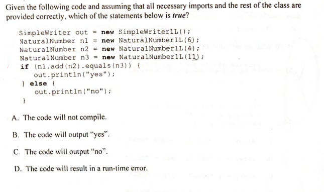 Solved Given the following code and assuming that all | Chegg.com