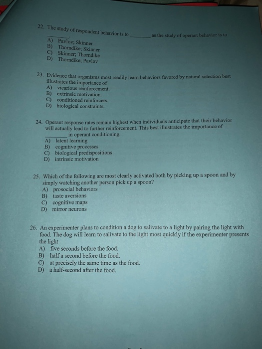 Solved 22. The study of respondent behavior is to as the | Chegg.com