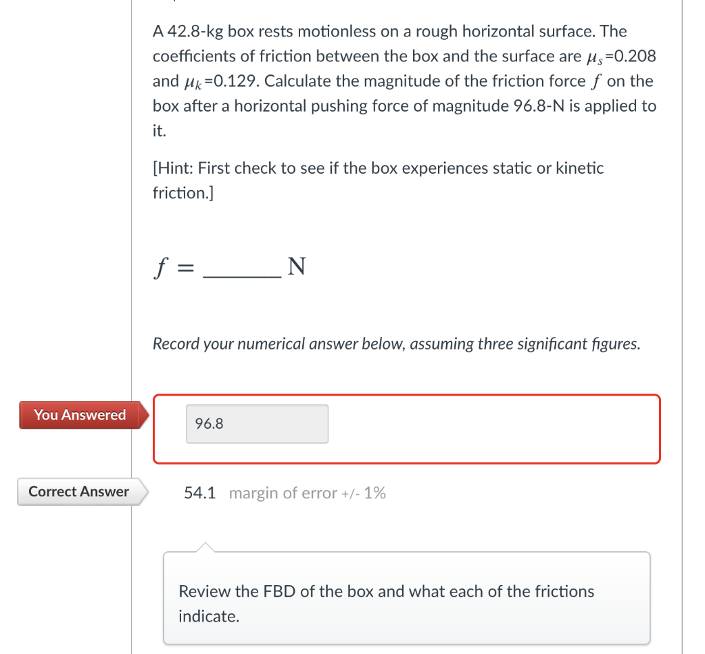 Solved A 42.8-kg Box Rests Motionless On A Rough Horizontal | Chegg.com