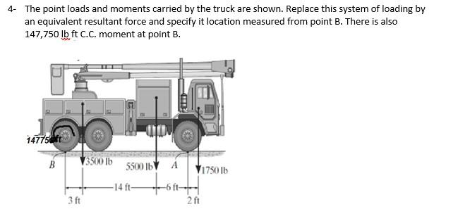 Solved 4- The point loads and moments carried by the truck | Chegg.com