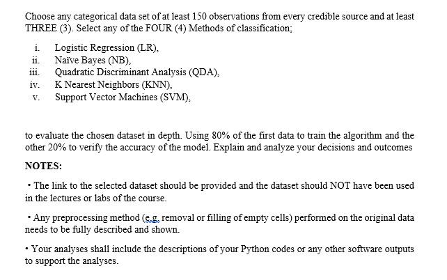 Solved Choose Any Categorical Data Set Of At Least 150 Chegg Com