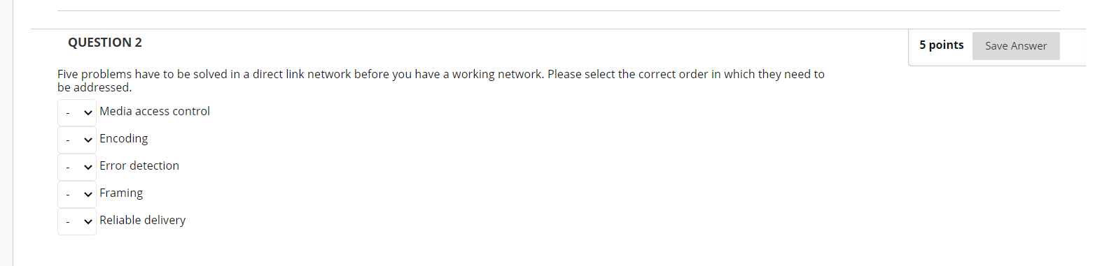 Solved QUESTION 2 5 points Save Answer Five problems have to | Chegg.com