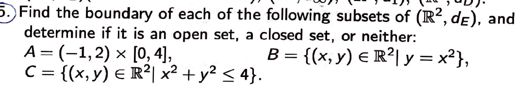 Solved 5. Find The Boundary Of Each Of The Following Subsets | Chegg.com