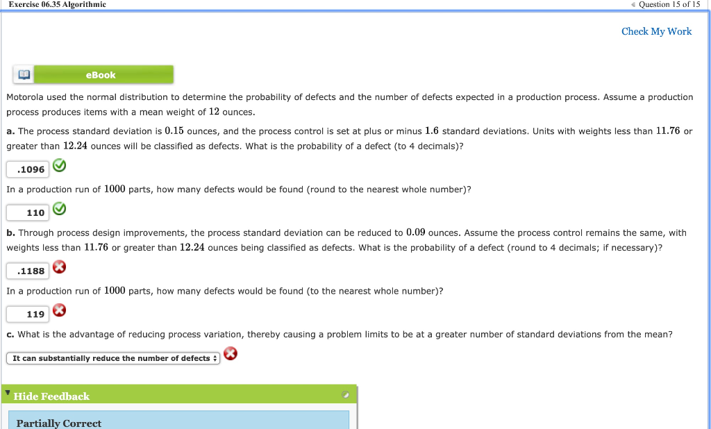 Solved Exercise 06.35 Algorithmic Question 15 of 15 Check My