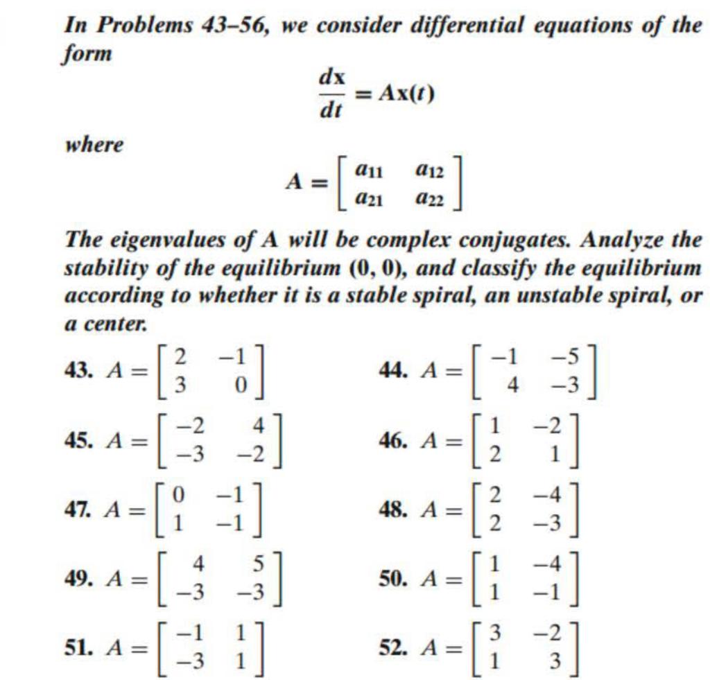 Solved In Problems 43-56, we consider differential equations | Chegg.com