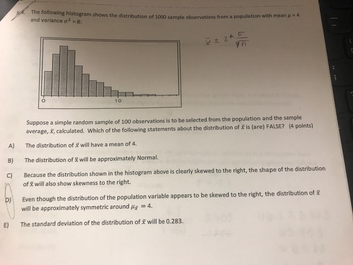 Solved The following histogram shows the distribution of | Chegg.com