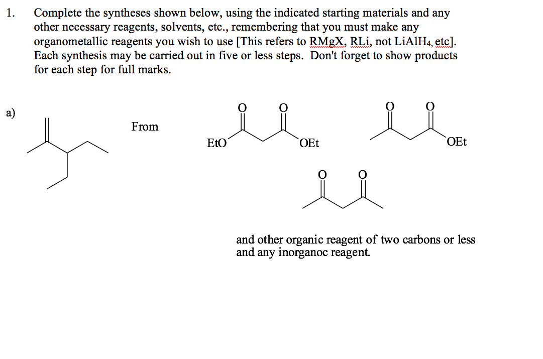 Solved Complete The Syntheses Shown Below, Using The | Chegg.com