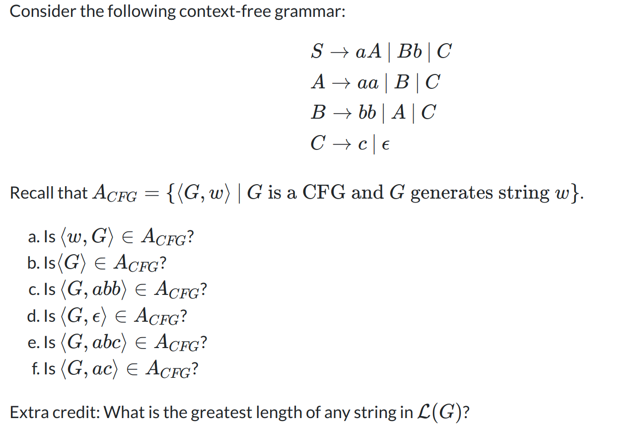 Solved Consider The Following Context-free Grammar: | Chegg.com