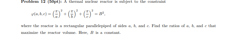 Problem 12 (50pt): A thermal nuclear reactor is | Chegg.com