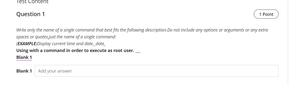 Solved Test content Question 1 1 Point Write only the name | Chegg.com