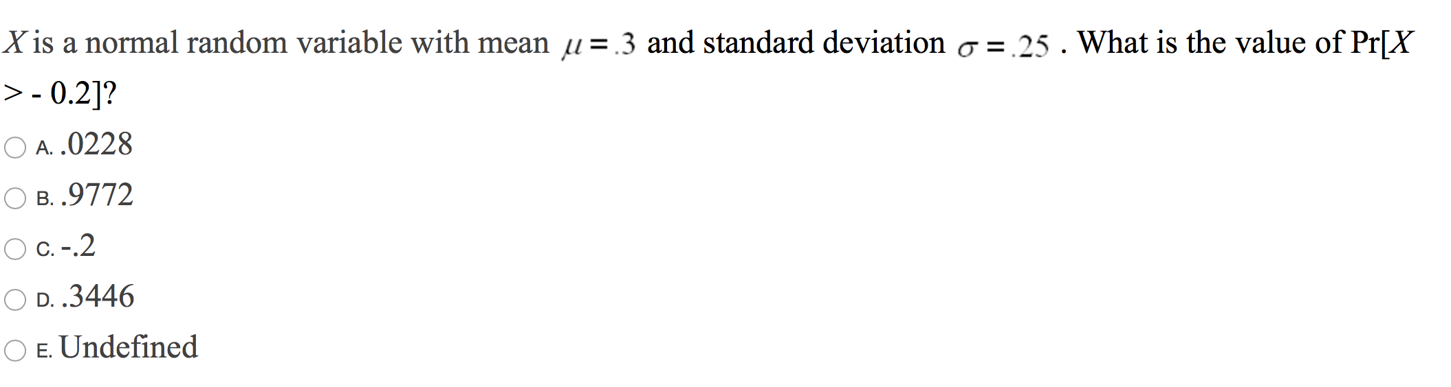 Solved X is a normal random variable with mean u= 3 and | Chegg.com