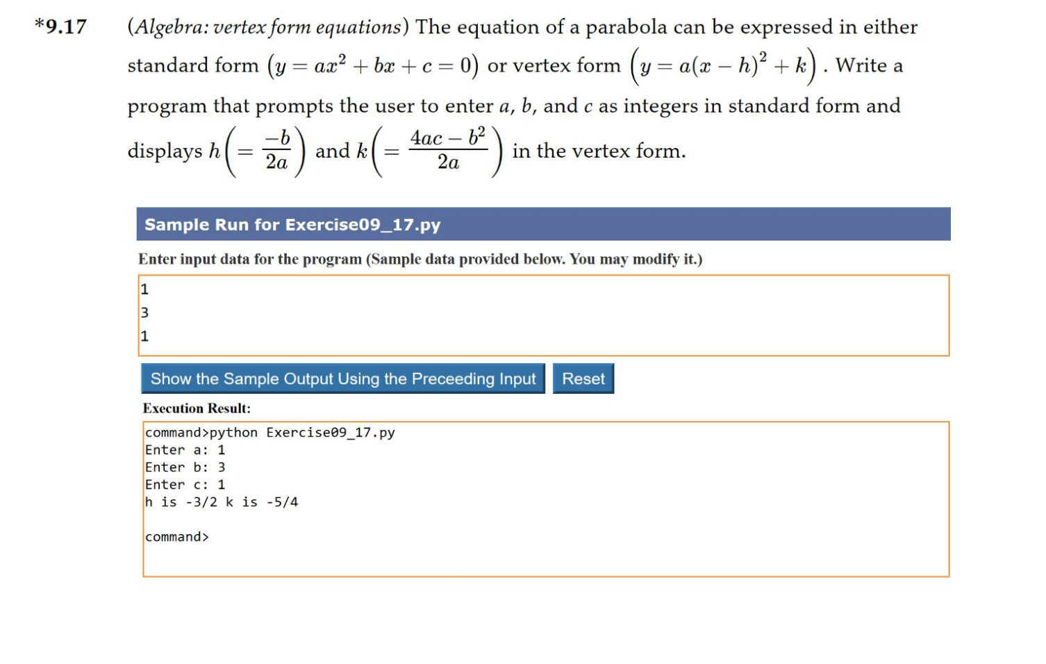 Solved 9 17 Algebra Vertex Form Equations The Equatio Chegg Com