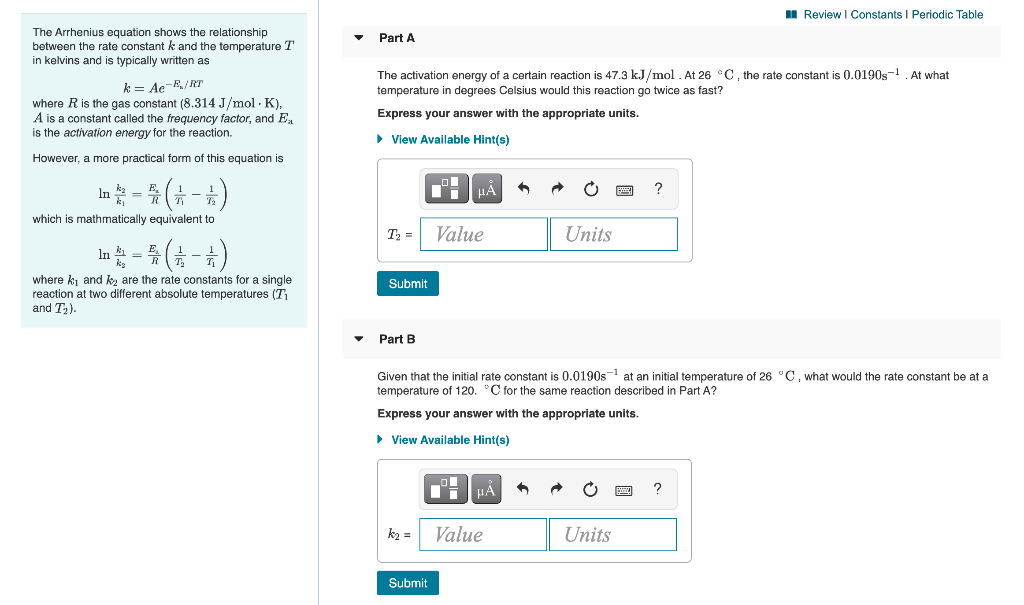 Solved I Review Constants Periodic Table Part A The Arr Chegg Com