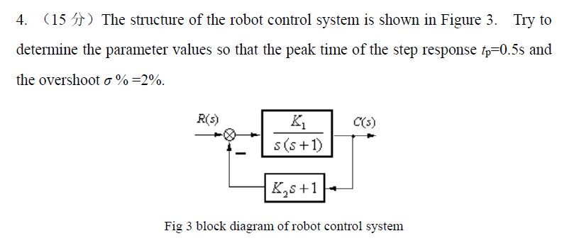 Solved 4. (15) The structure of the robot control system is | Chegg.com