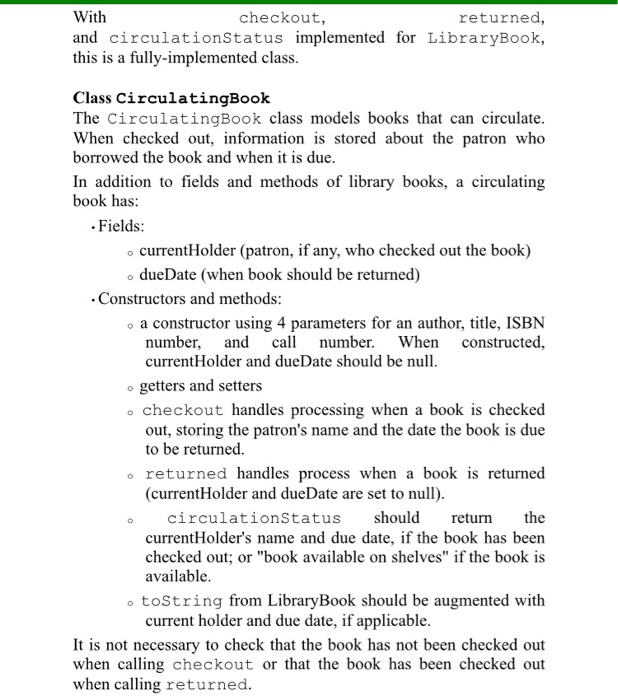 Solved class and its subclasses A more detailed description | Chegg.com