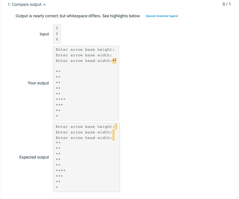 Solved: 5.13 Program: Drawing A Half Arrow (Python 3) (Cor... | Chegg.com