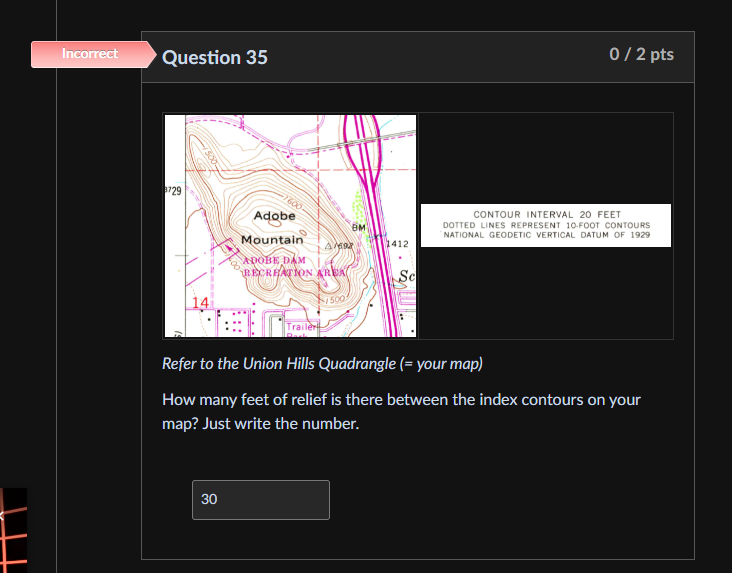 Solved Question 35Refer to the Union Hills Quadrangle ( = | Chegg.com