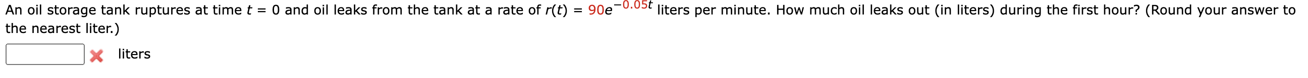 Solved the nearest liter.) liters | Chegg.com