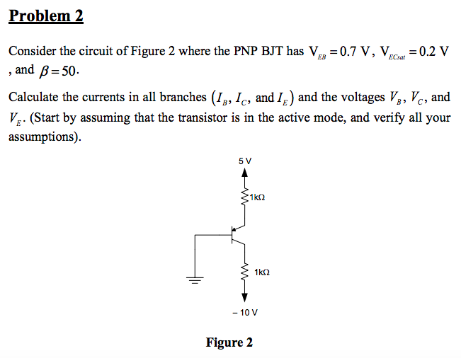 Solved Problem 2 Consider the circuit of Figure 2 where the | Chegg.com