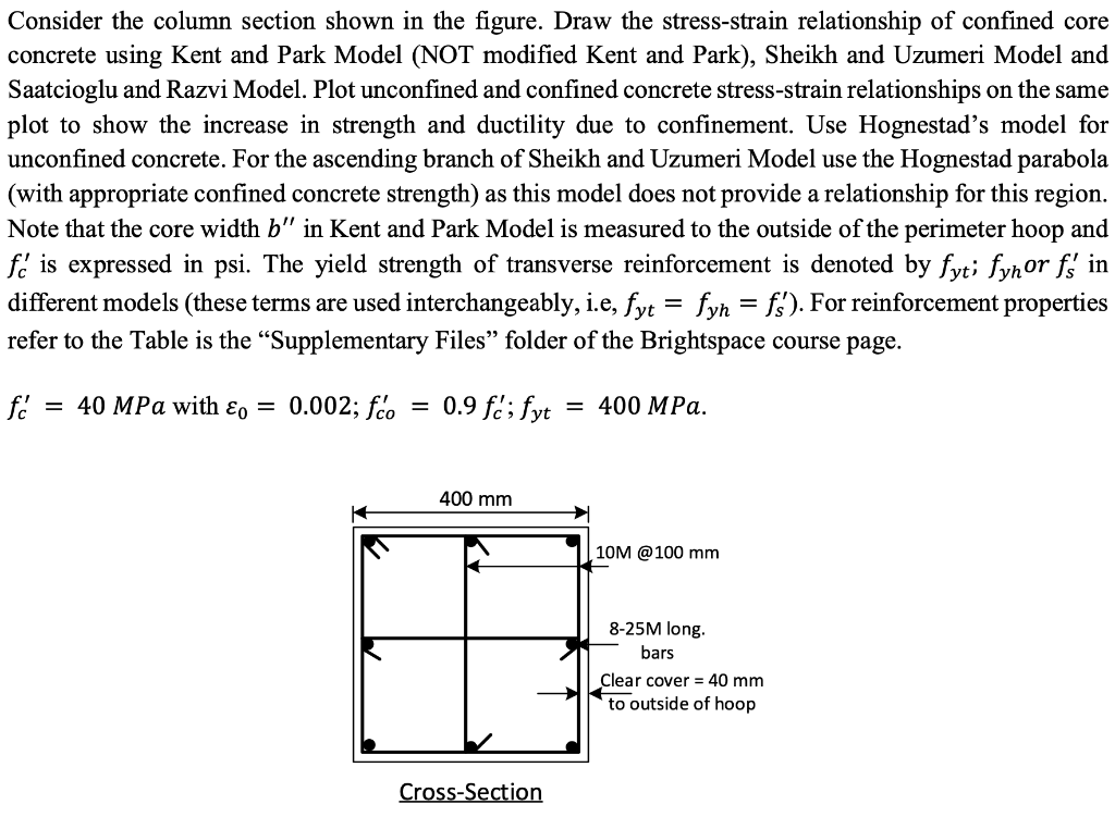 Consider the column section shown in the figure. Draw | Chegg.com